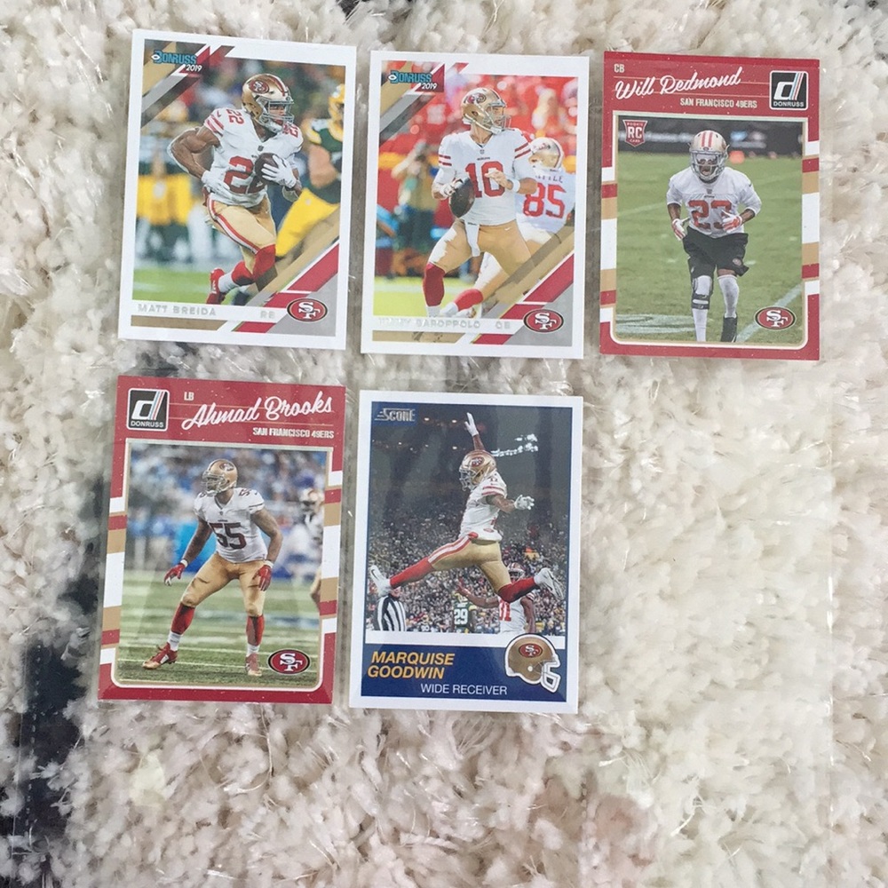 5 SanFrancisco 49ers football cards